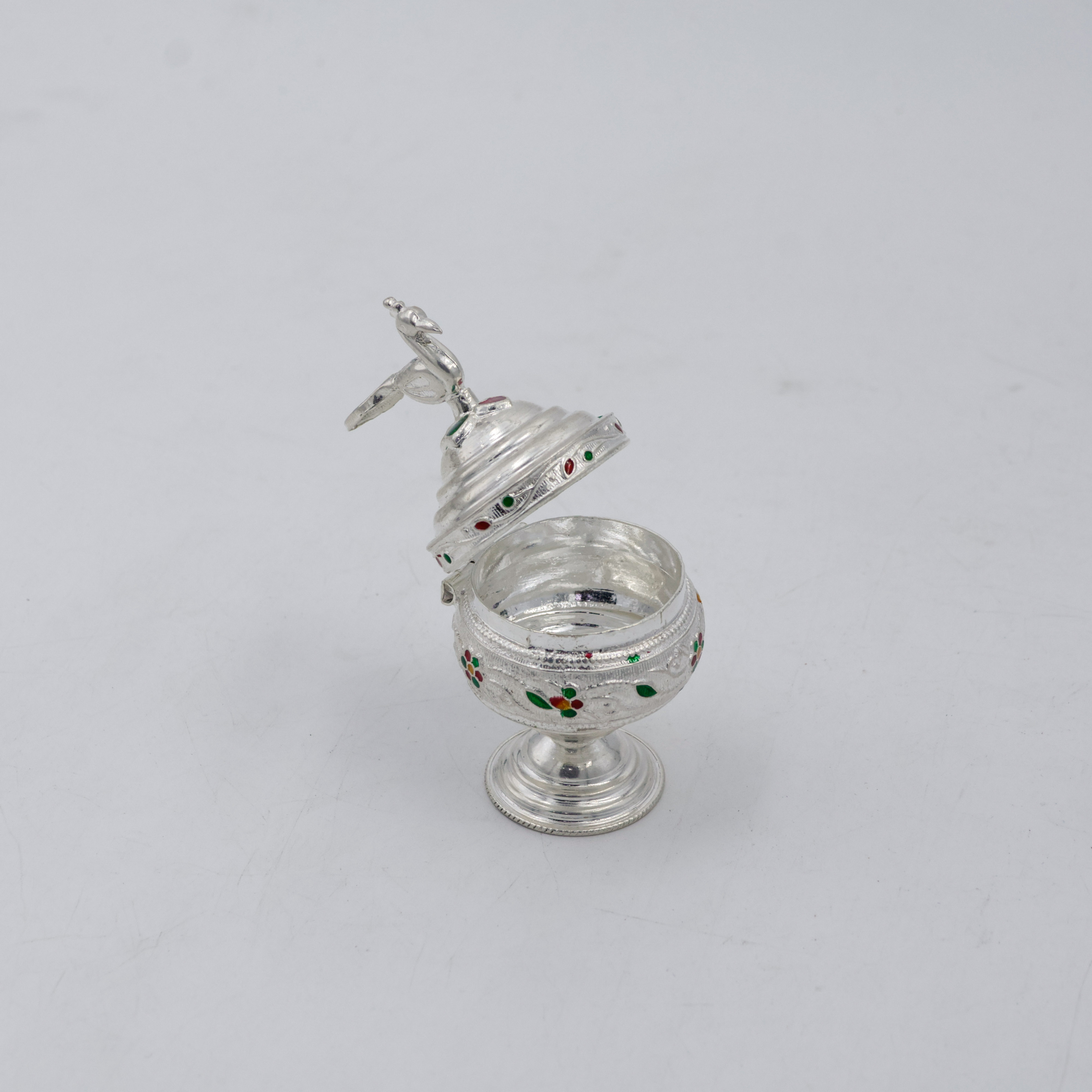 New Akshaya Jewellers - Silver Kum Kum Dabbi